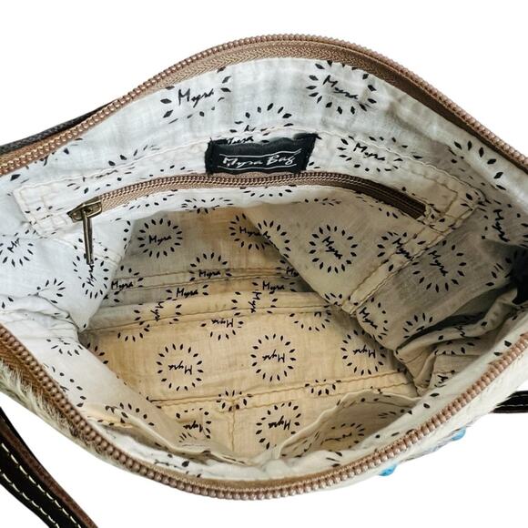 Myra Women’s Tapestry Leather Turquoise Stud Crossbody Bag Boho Concho Western - Picture 14 of 14